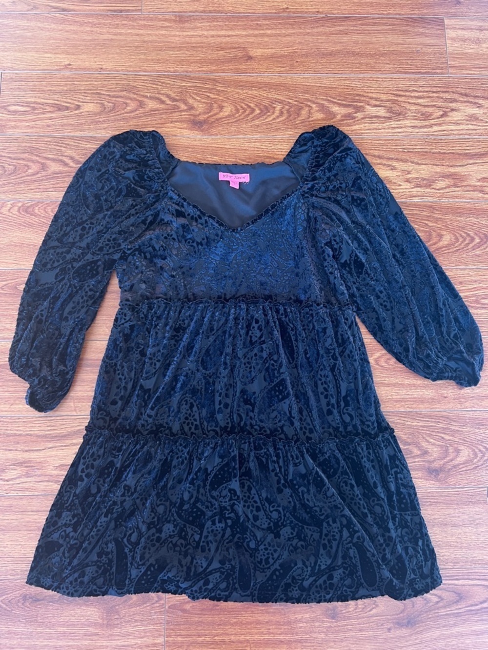 Betsey Johnson Black Paisley Passion Tiered Dress - Picture 3 of 9